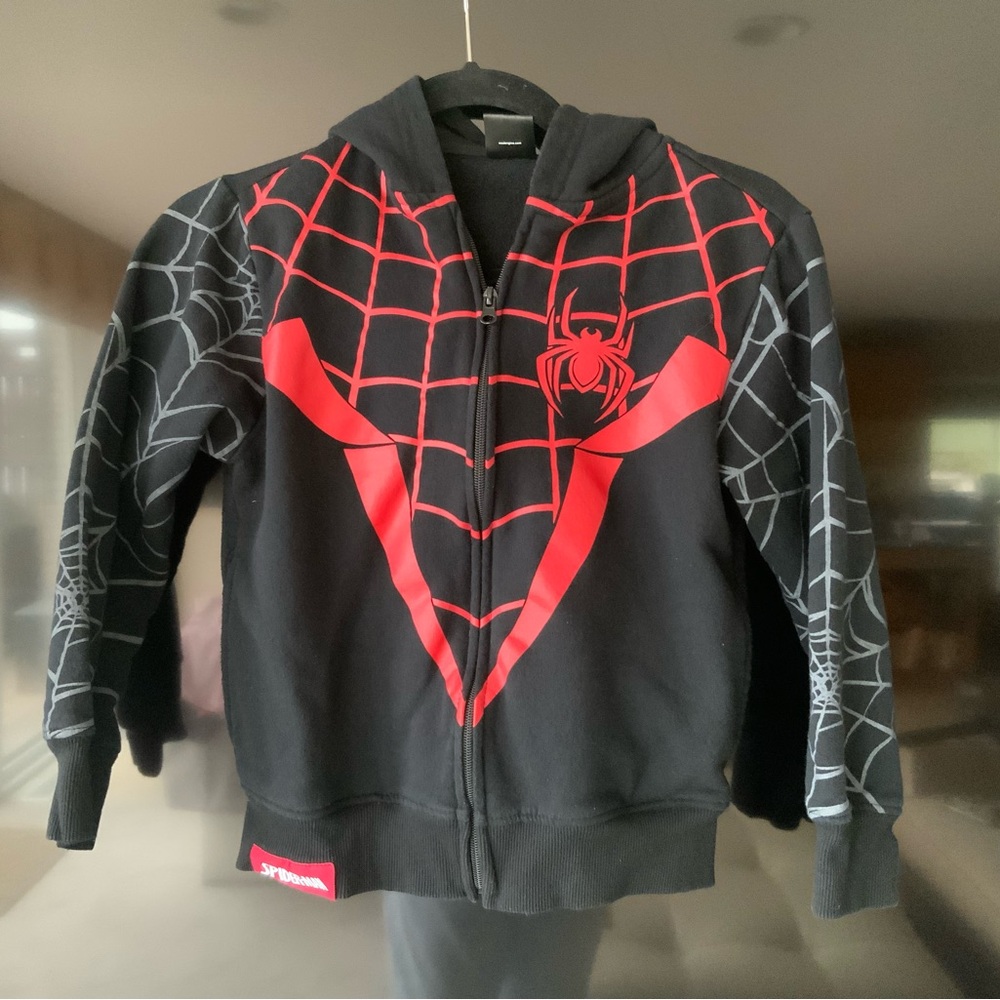 MARVEL Spider-Man Black Hoodie Youth Size 8